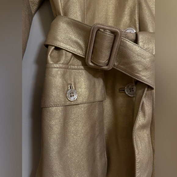 Ralph Lauren Purple Label Metallic Gold Leather Safari Jacket | Goatskin Italy - Picture 4 of 11